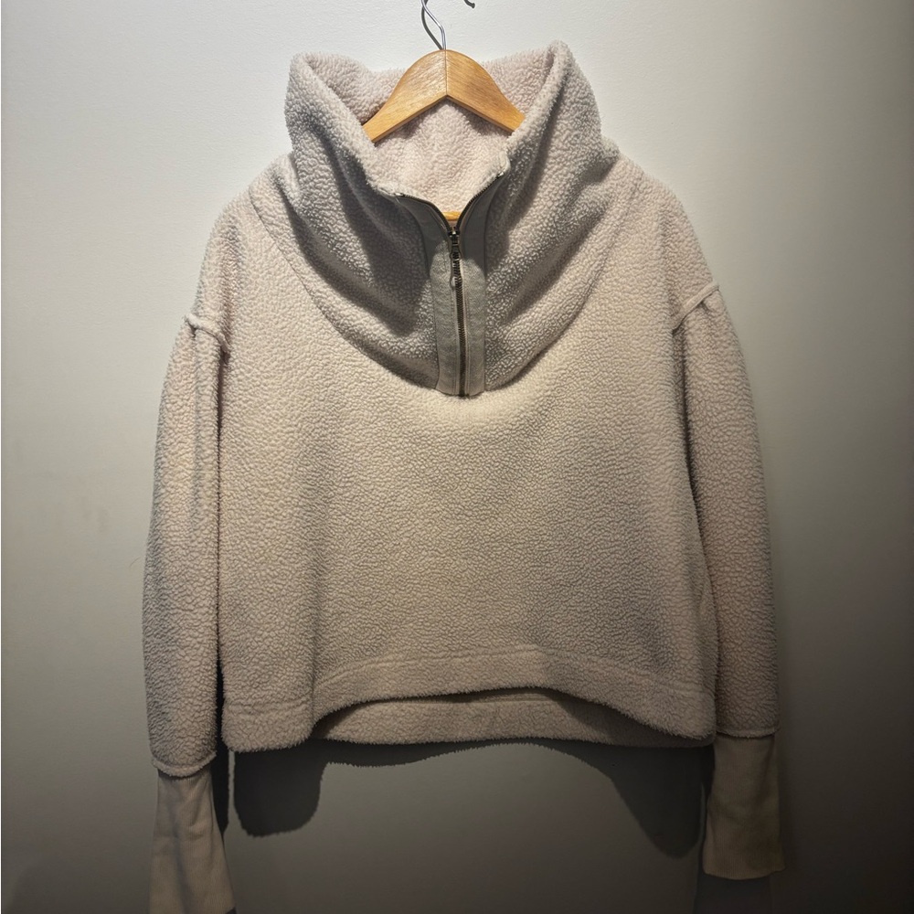Free People Cream Cowl Neck Sweater
